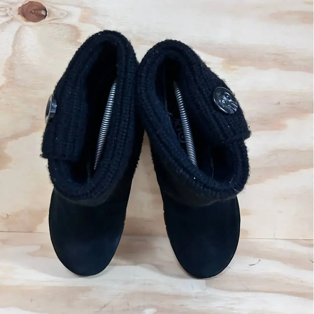 Sporto - Mona Buttons Suede And Knit Sweater - Boots - Black - Women's - 8.5M